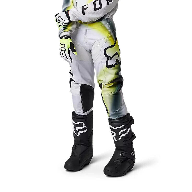 Fox Racing Youth 180 Toxsyk Dirt Bike MX SXS ATV Pants - White/Yellow - Youth 22