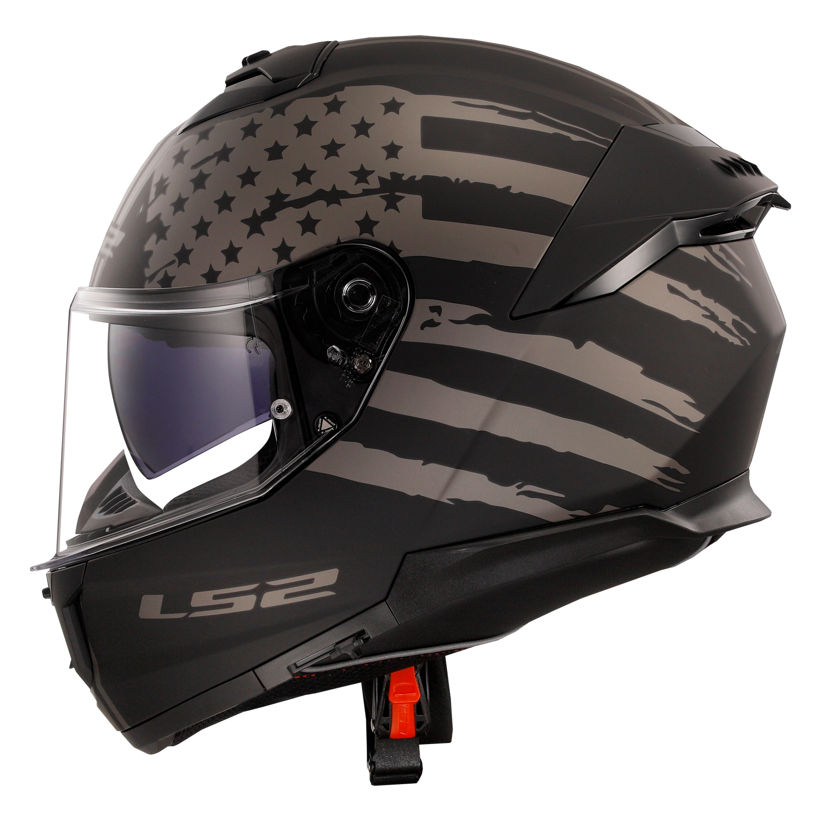 LS2 Stream II Full Face Motorcycle Helmet America Matte Gray/Black *Pick Size