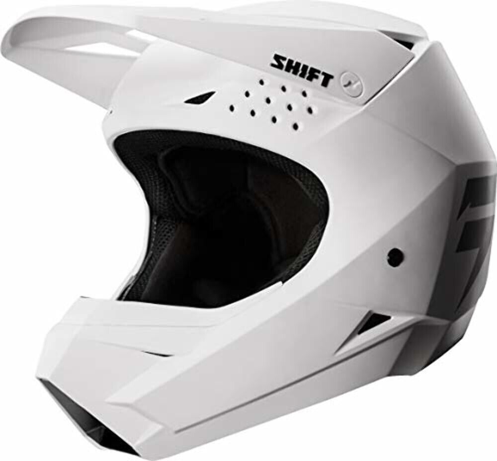 Shift Whit3 Label Solid Youth MX Offroad Helmet White 20804-008-S