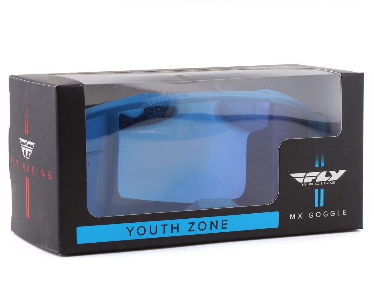 New Fly YOUTH Zone Goggle Blue & Black W/Blue Mirror Lens  37-51706