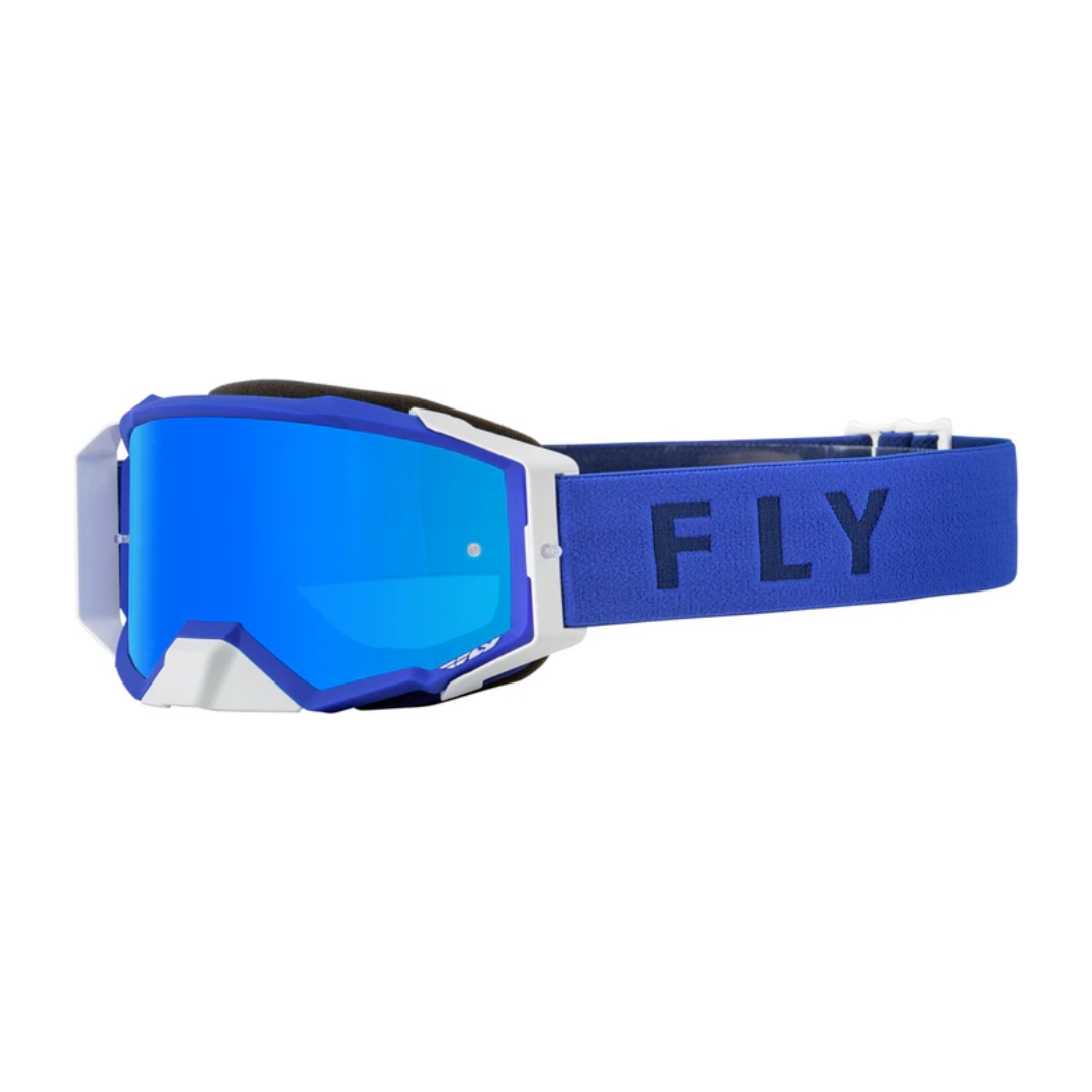 FLY RACING ZONE PRO GOGGLE - BLUE - SKY BLUE MIRROR/SMOKE LENS