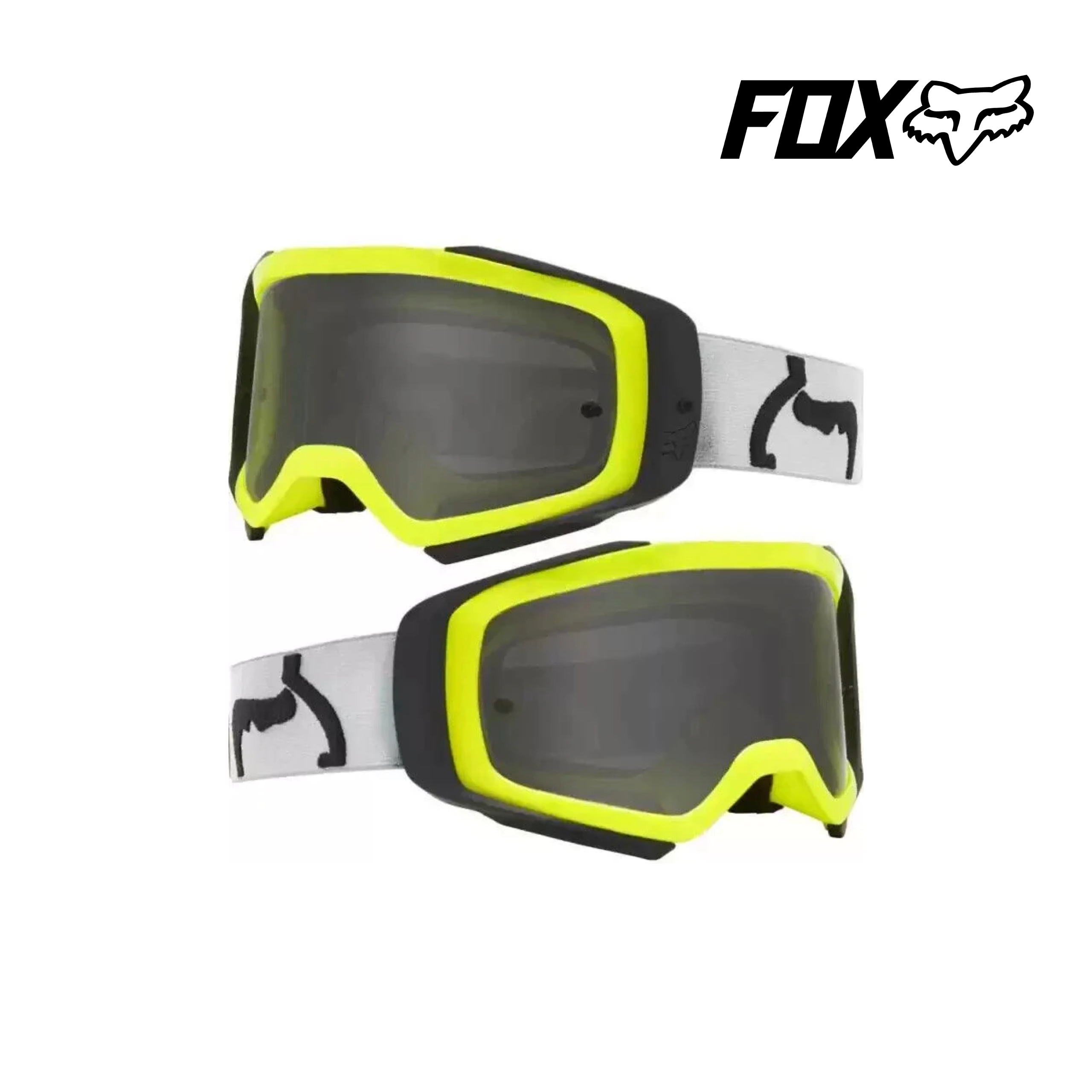 FOX AIRSPACE II X MOTOCROSS MX GOGGLES CLEAR LENS  GREY  FLO YELLOW