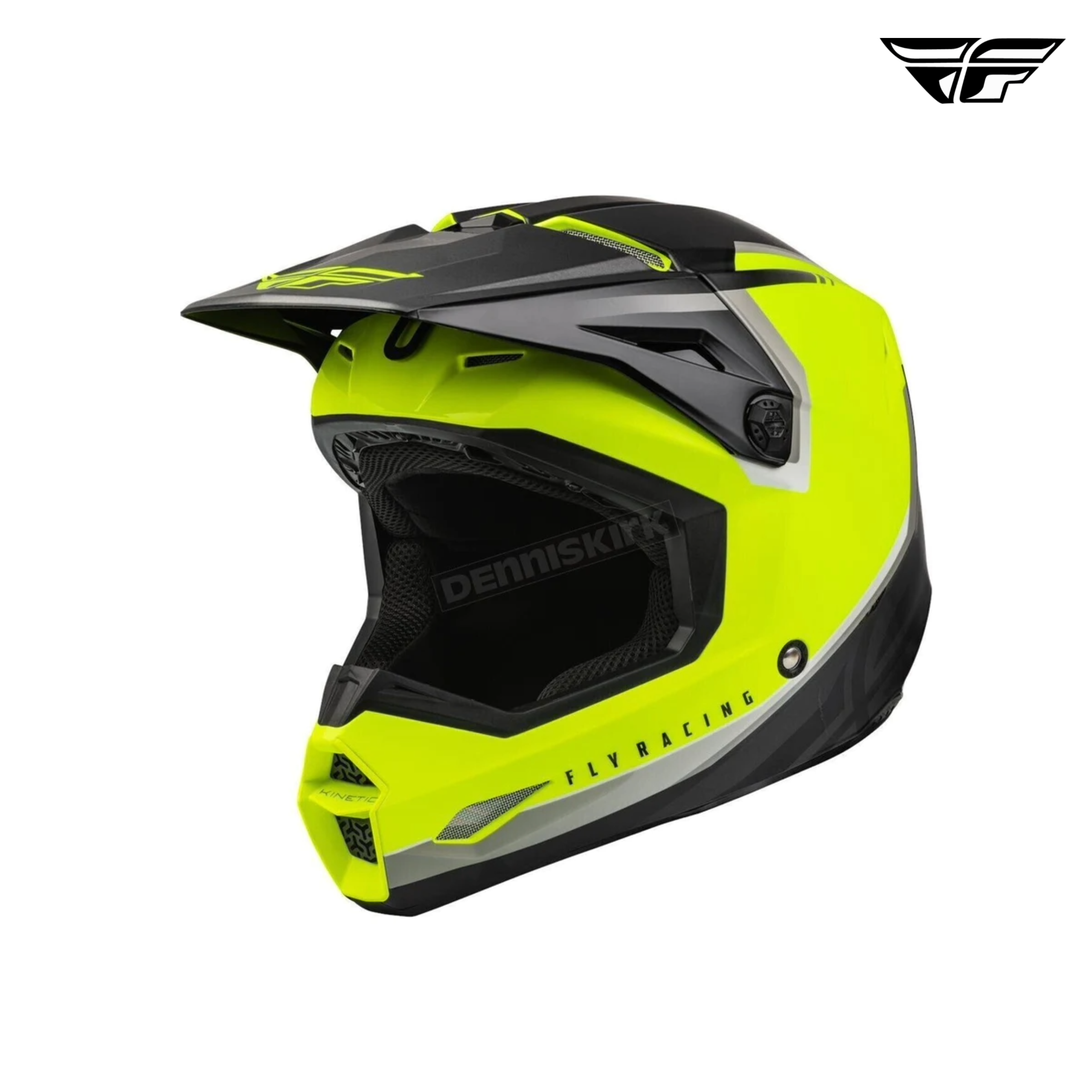 Fly Racing Youth Hi-Vis/Black Kinetic Vision Helmet (Youth Small) 73-8651YS