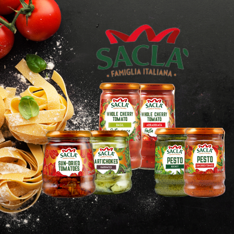 Range of Sacla pesto's and pasta sauces