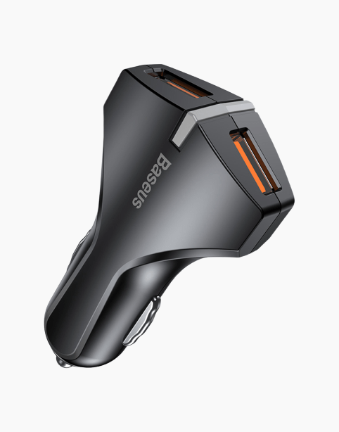 Baseus Small Rocket QC3.0 Dual-USB Car Charger Black