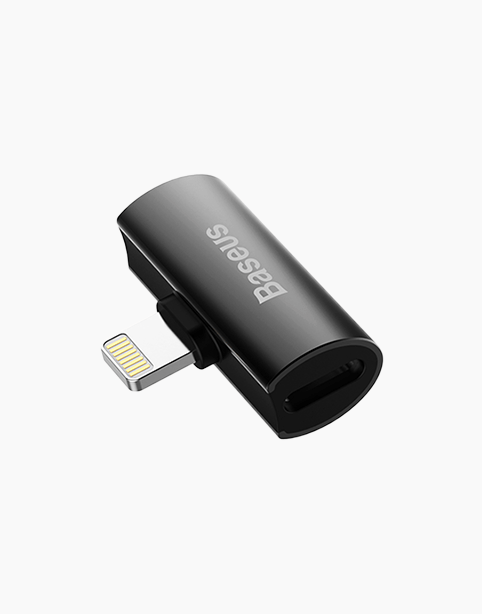 Baseus L46 iPhone Converter to Dual iP Female Adapter Black