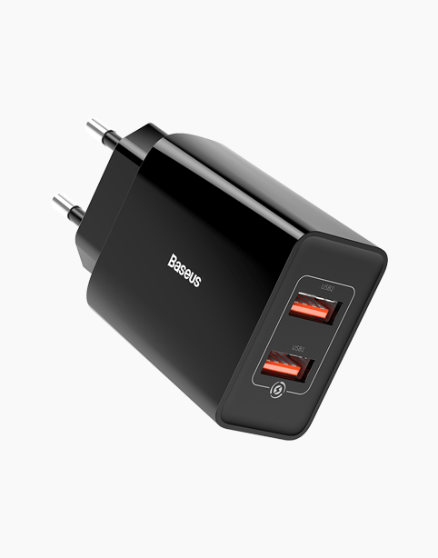 Baseus Speed Mini Dual QC3.0 USB Charger 18W - Black