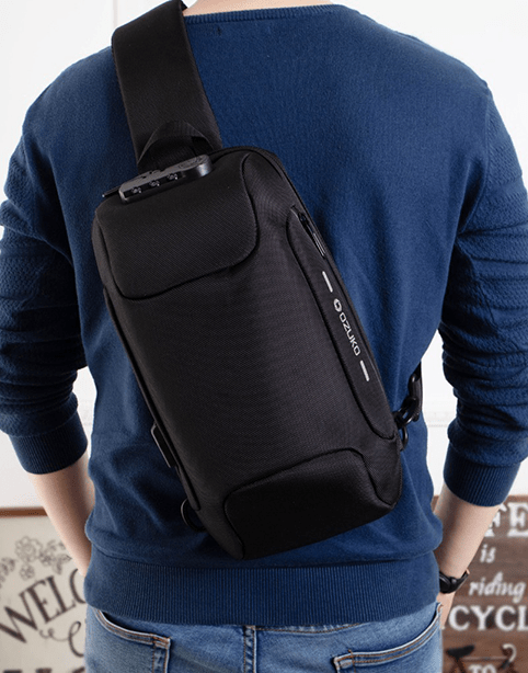 Ozuko Crossbody Bag, Anti-theft With USB - Gray