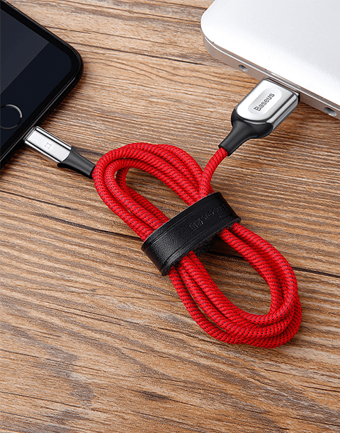 X Type By Baseus Anti-Cut Cable, lightning Cable 2.4A 1M Red