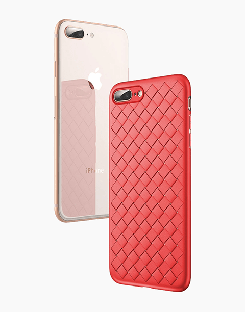 Ultrathin Weave Series Case By Rock with Flexible &amp; Soft TPU Material Anti Scratch &amp; Fingerprint iPhone 8P | 7P - Red