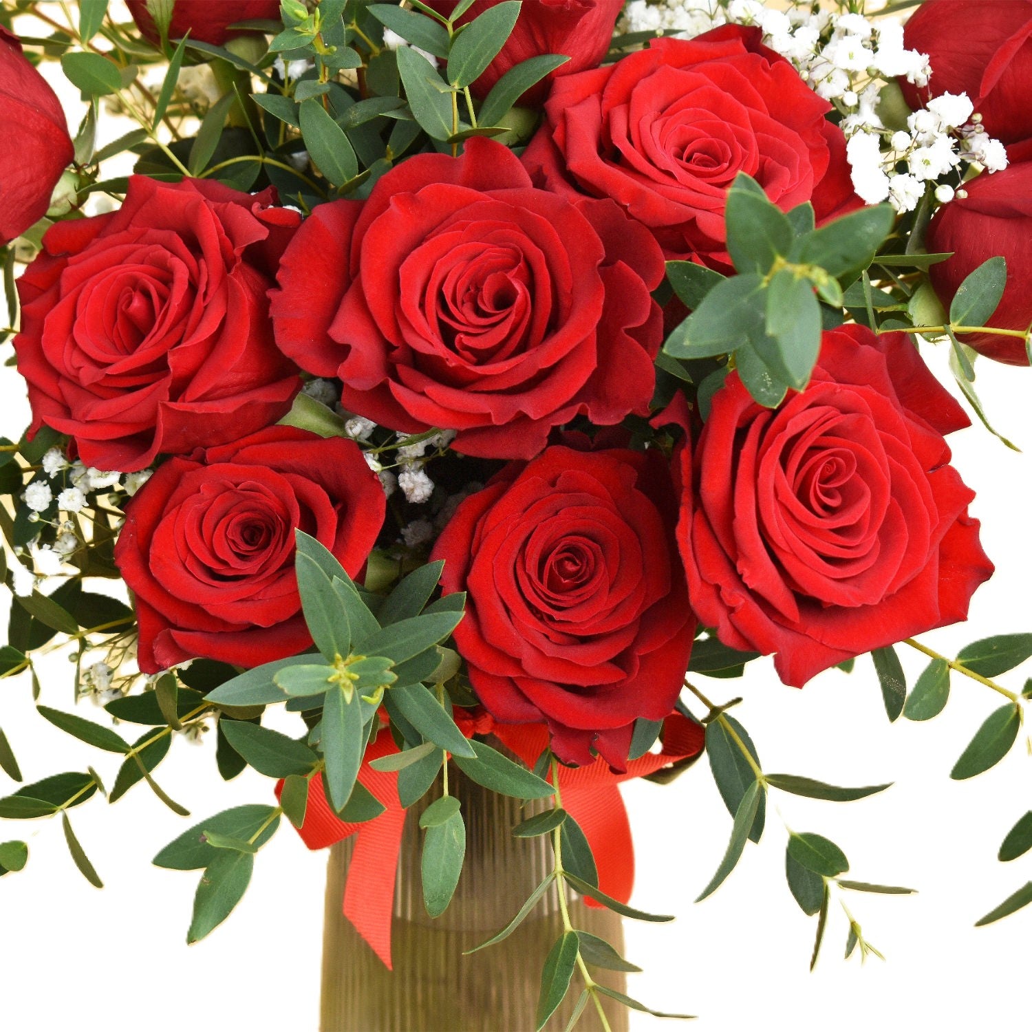 12 Red Roses in Premium Vase