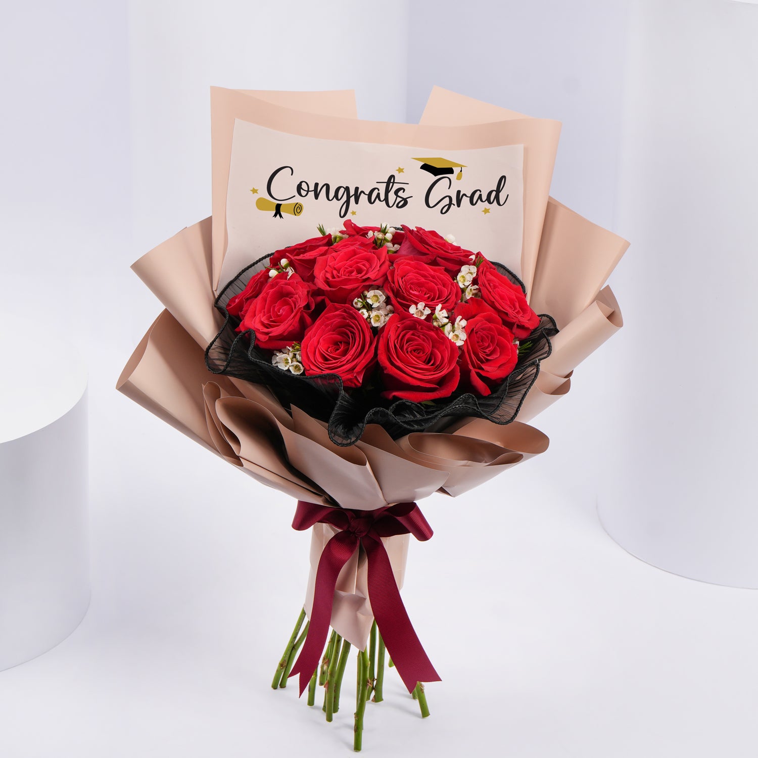 15 Red Roses Bouquet for Graduation