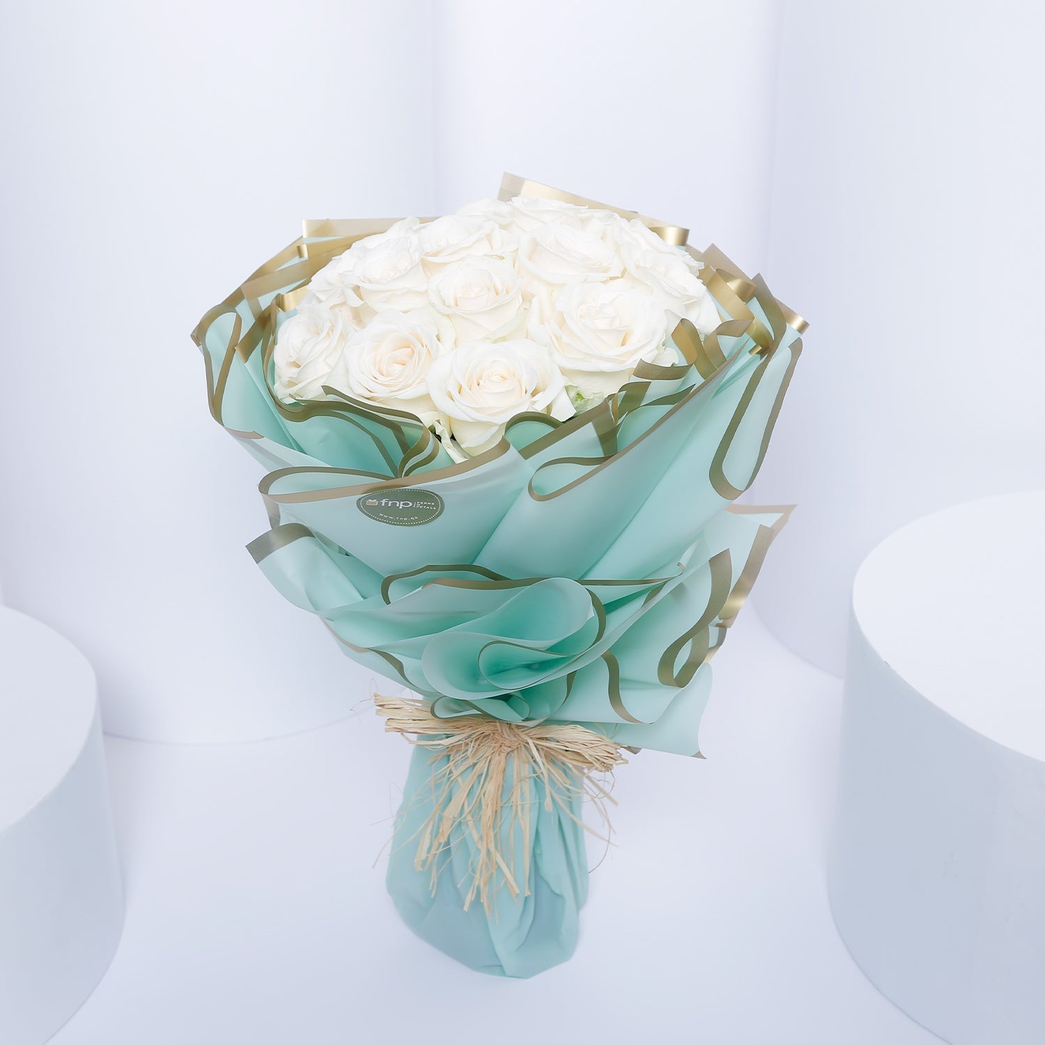 15 White Roses Bouquet | Eid Mubarak