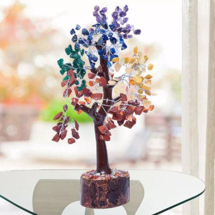 شجرة أمنيات من حجر العقيق متعددة الألوان هدية مميزة
