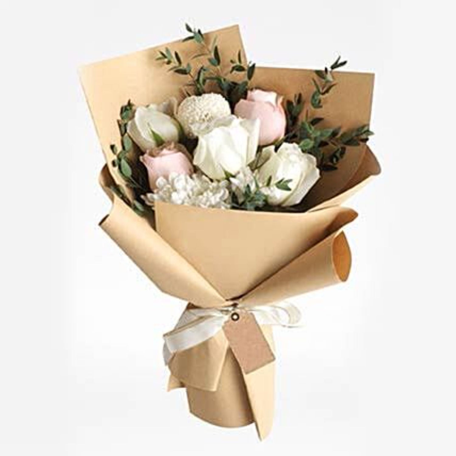 7 Pastel Roses Hand Bouquet