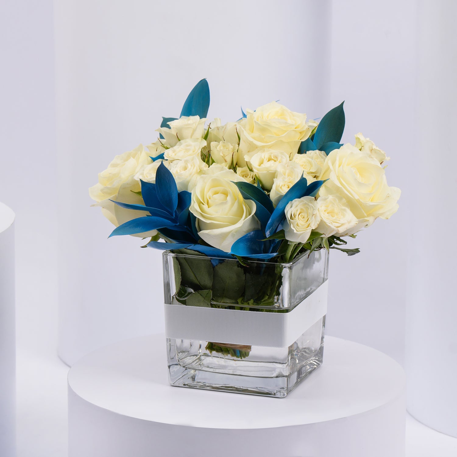 Beautiful White Roses Vase Arrangement