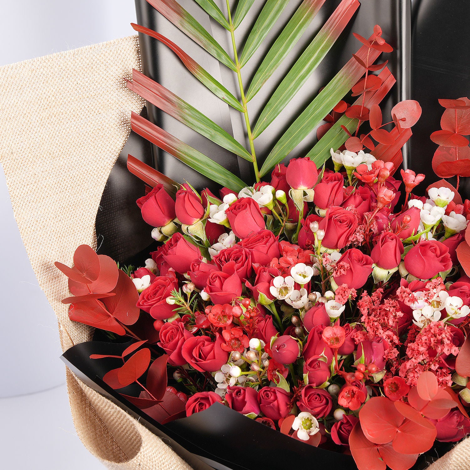 Crimson Charm & Rustic Romance Bouquet