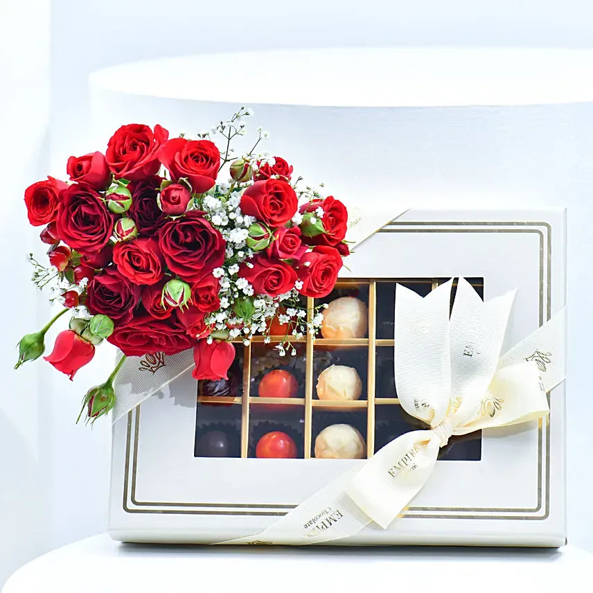 Empire Chocolates and Bouquet Combo