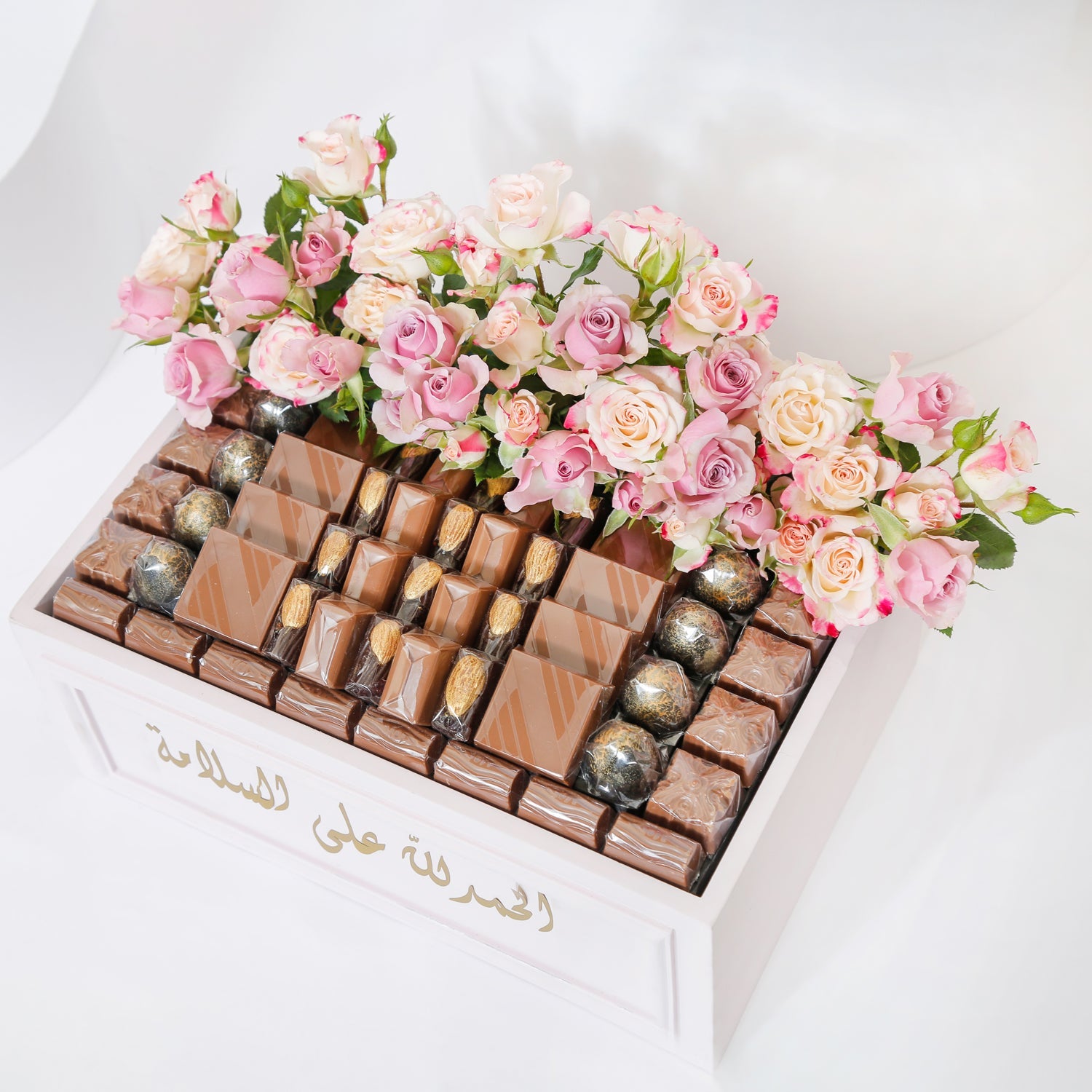 Get Well Soon Chocolate Box & Flower Arrangement