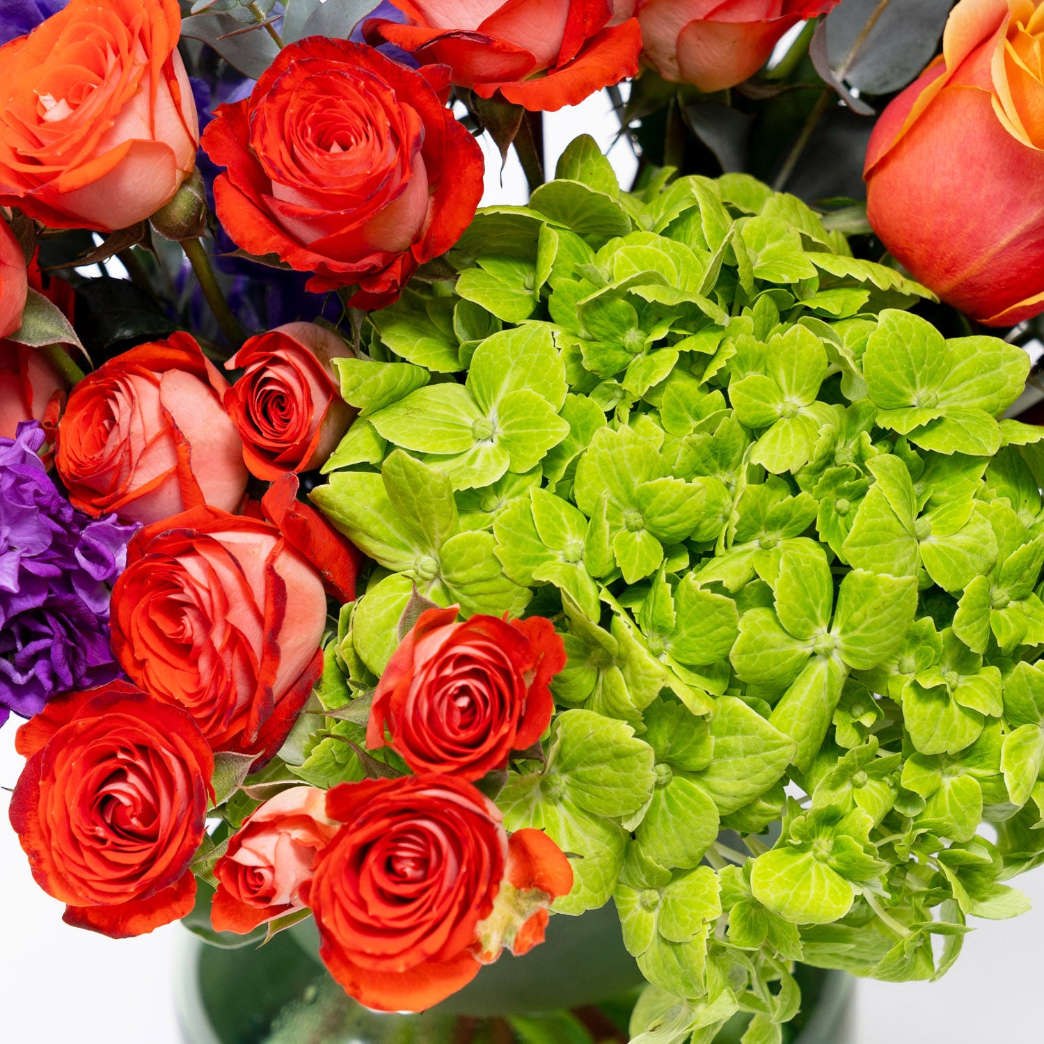 Mix Flowers Arrangement in Glass Vase