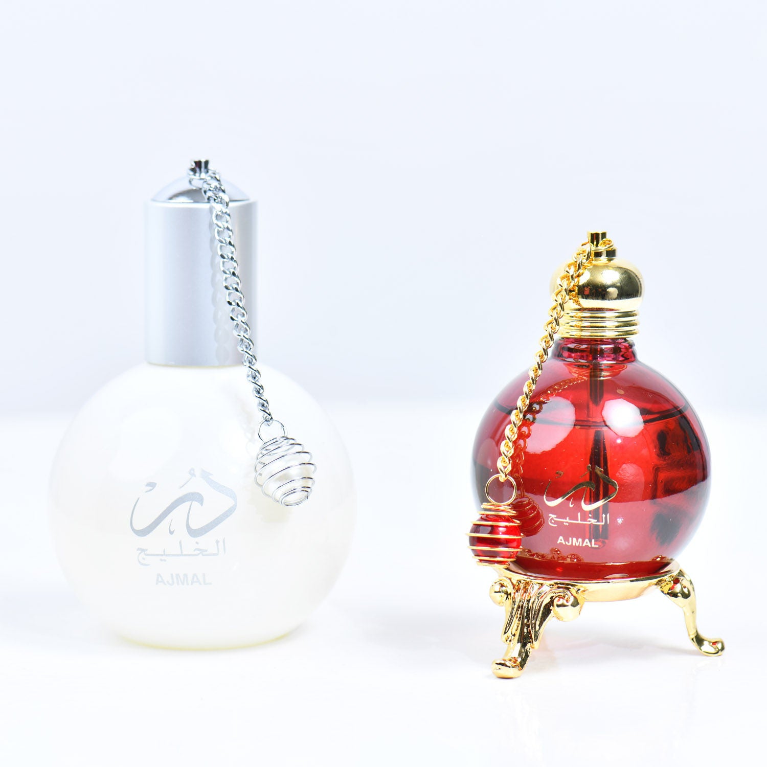 Red Tulips with Dur Al Khaleej Gift Box of Ajmal Perfumes