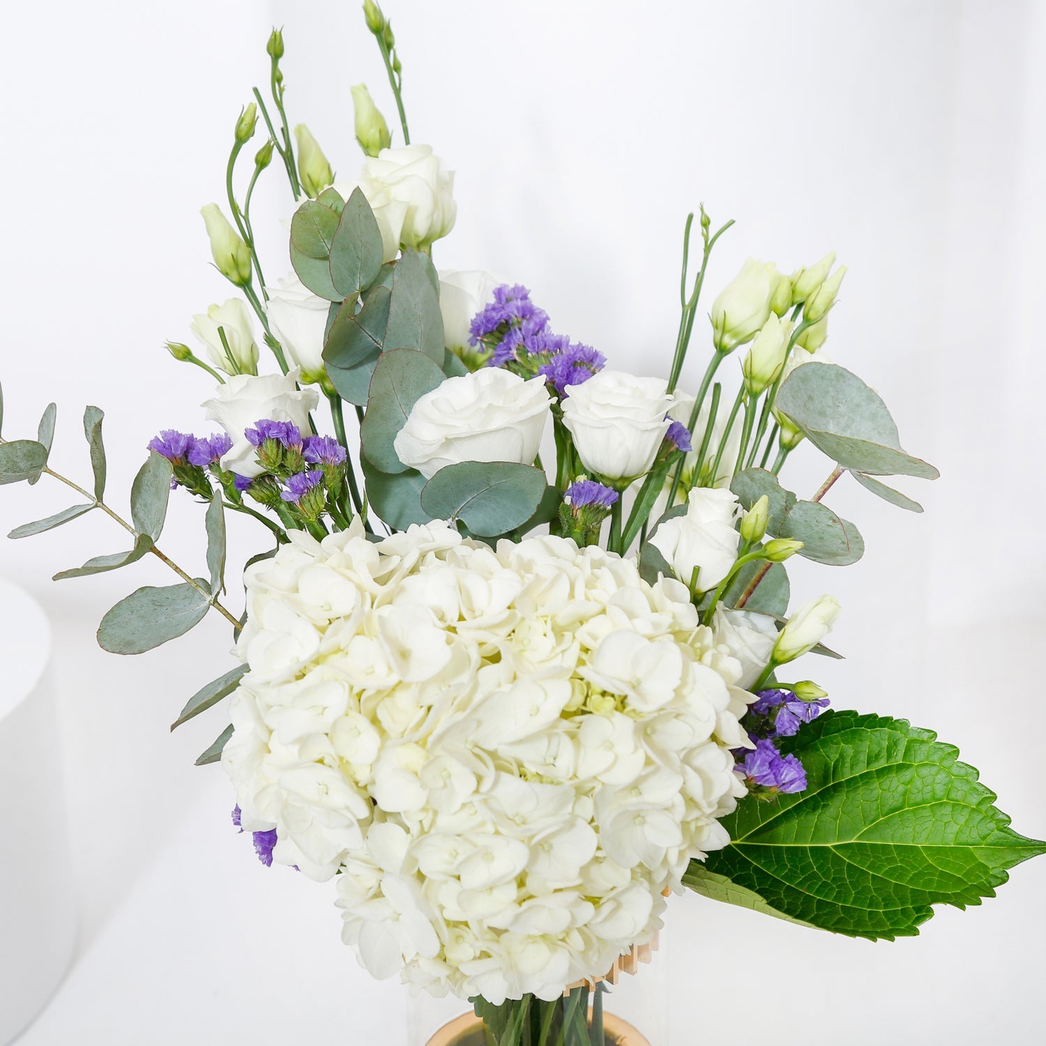 White Hydrangea Vase Arrangement