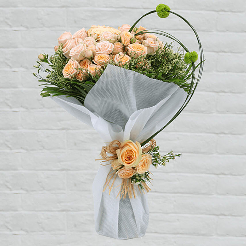 Stems Loving Peach Roses Bouquet