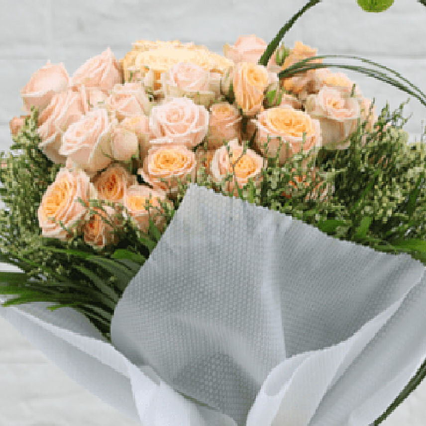 Stems Loving Peach Roses Bouquet