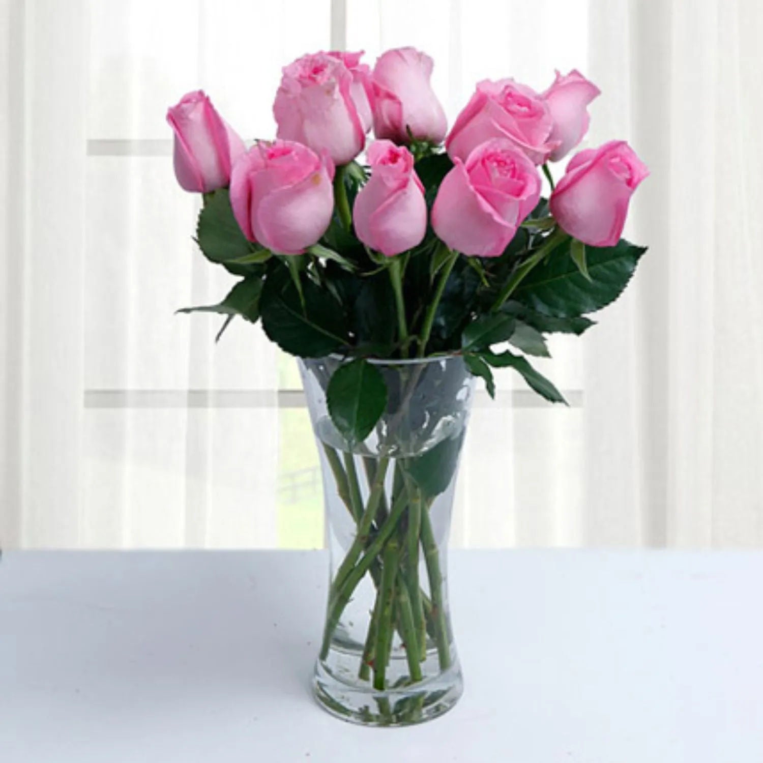 12 Pink Roses Arrangement