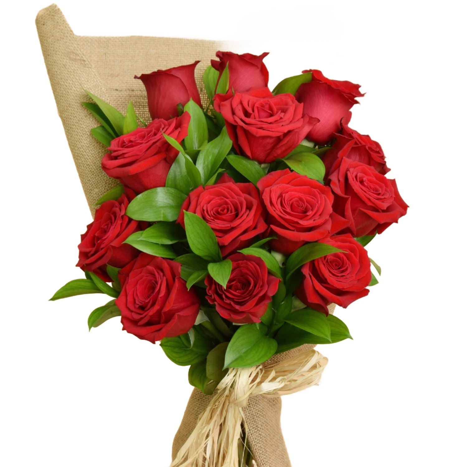 12 Valentines Red Roses Bouquet