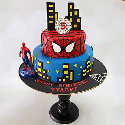 2 Tier Spiderman Cake