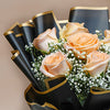 6 Peach Roses Hand Bouquet