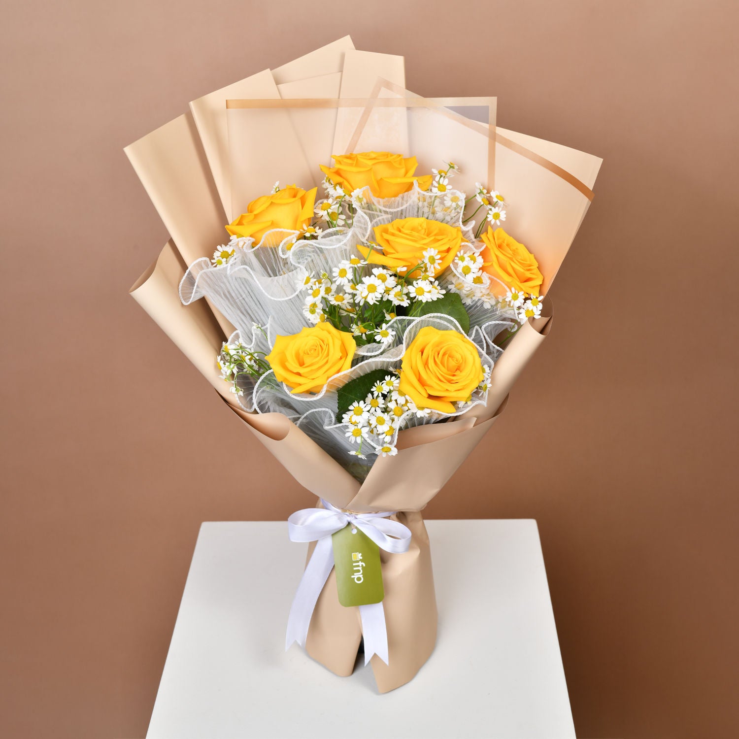 6 Yellow Roses Hand Bouquet