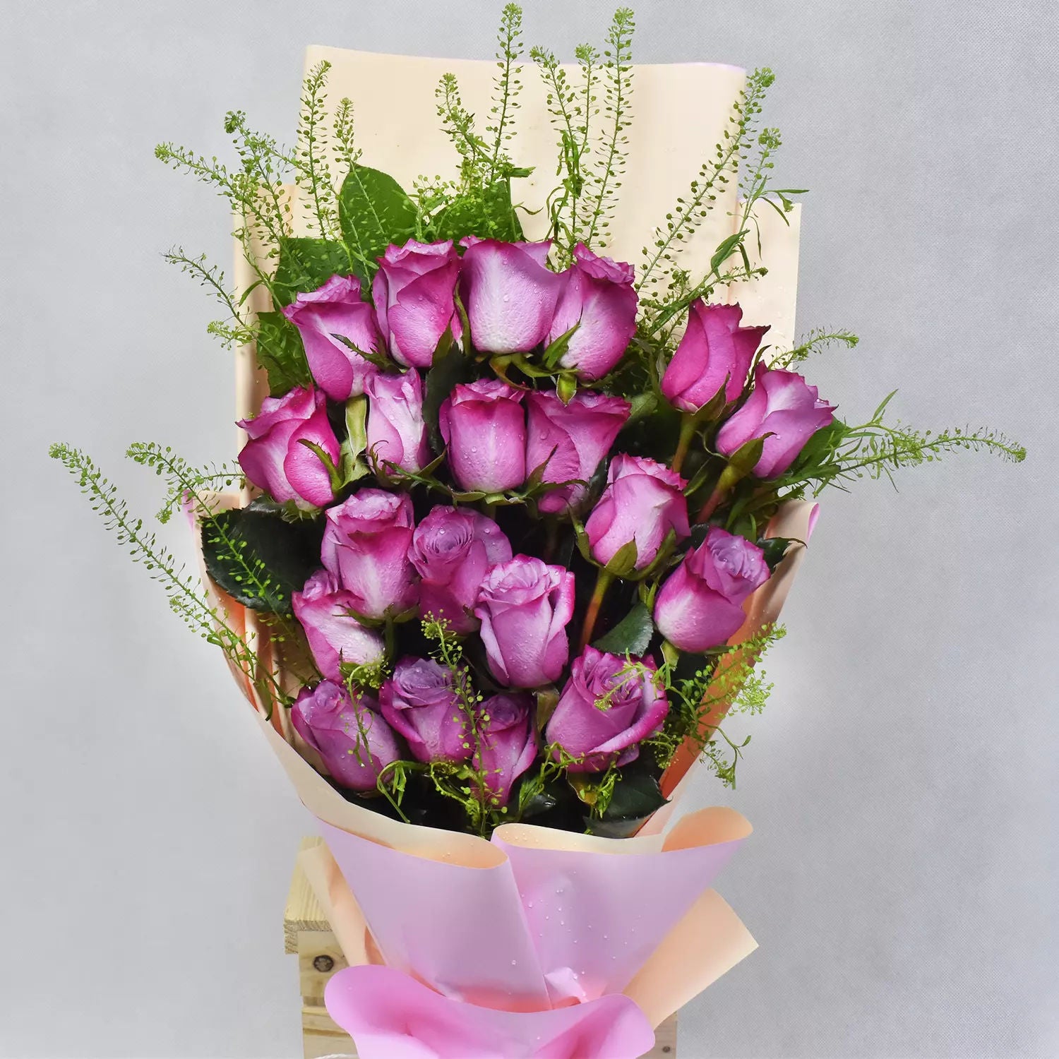 Beautiful Bouquet Of Purple Roses