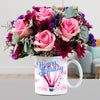 Beautiful Mixed Flowers In Birthday Mug