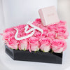 Beautiful Pink Roses Arrangement and Jewelry for Mom