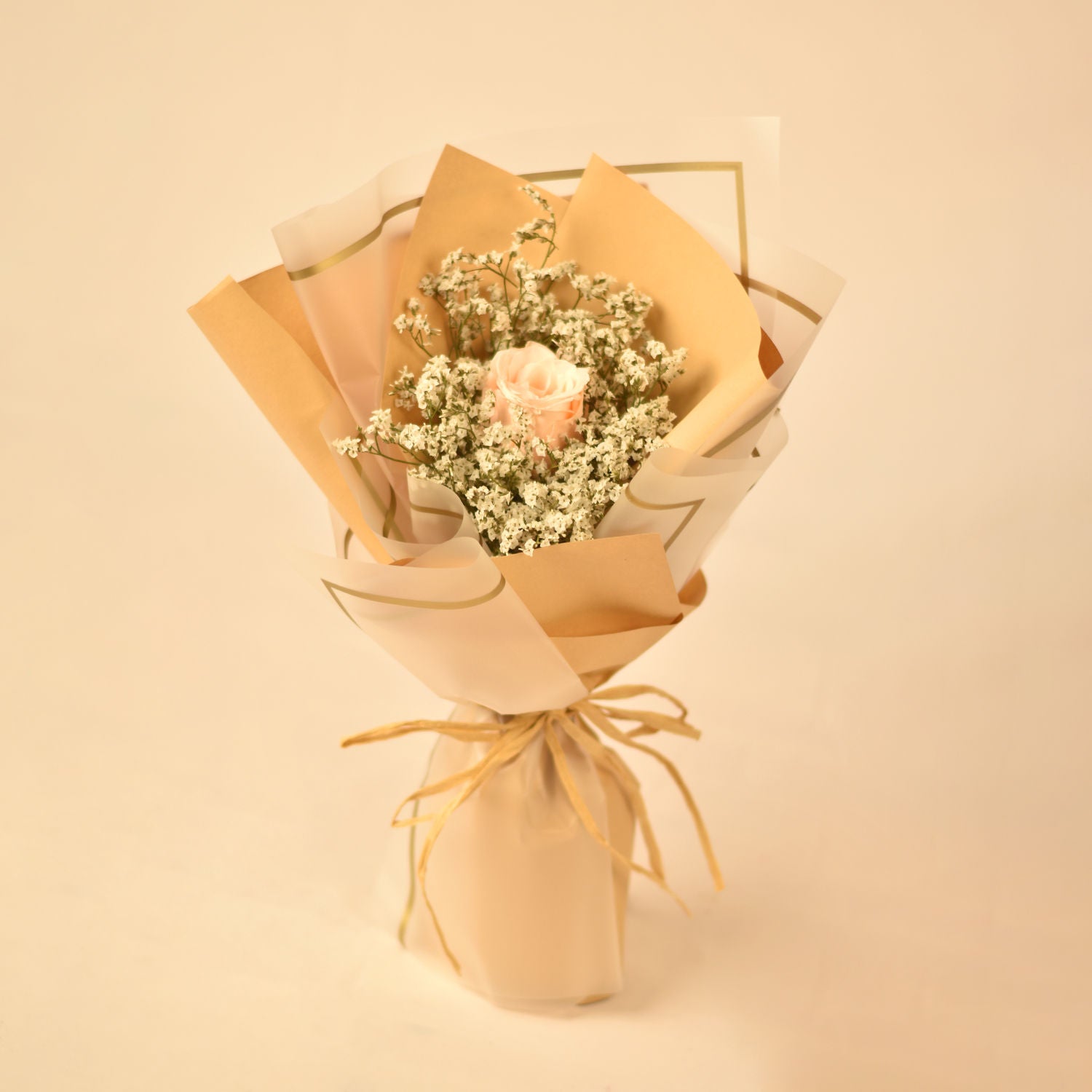 Beauty of Peach Rose Bouquet