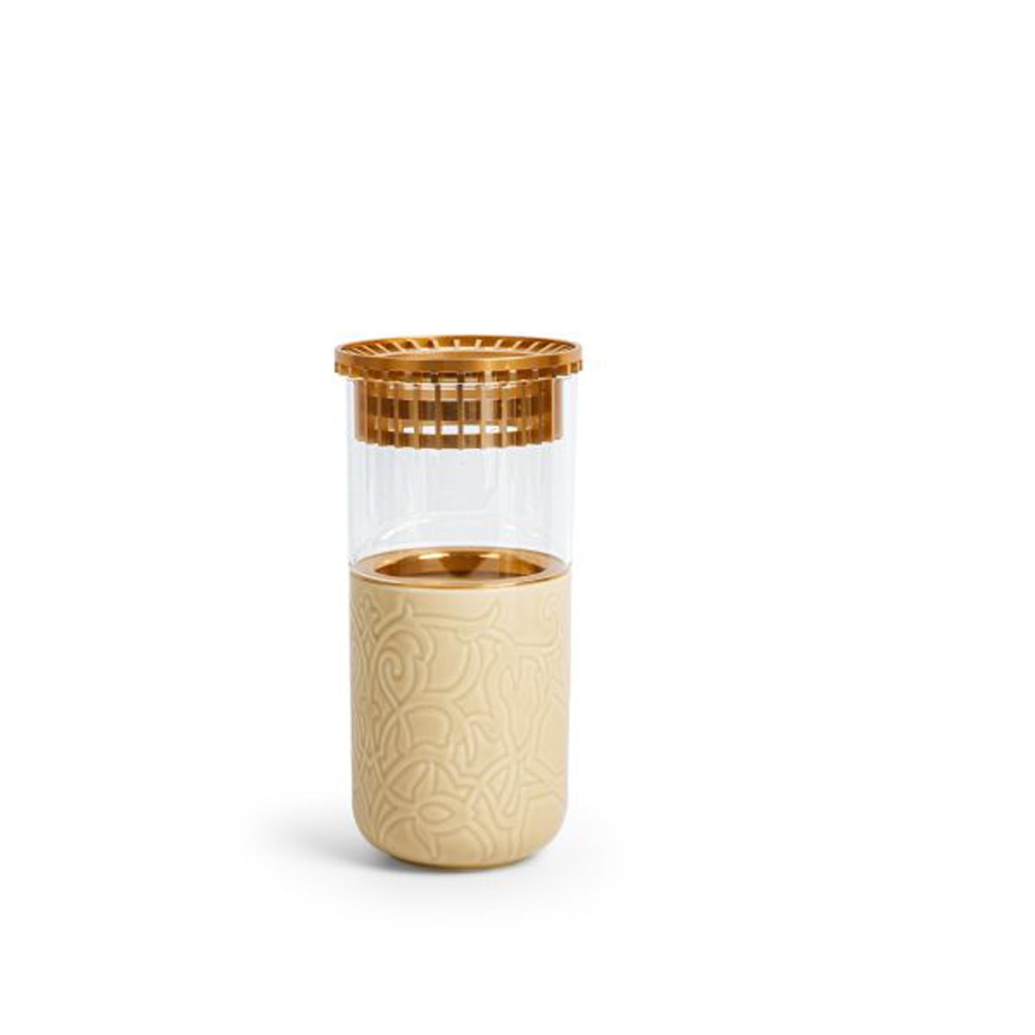 Luxury Majlis - Medium Decorative Vase - Beige & Gold