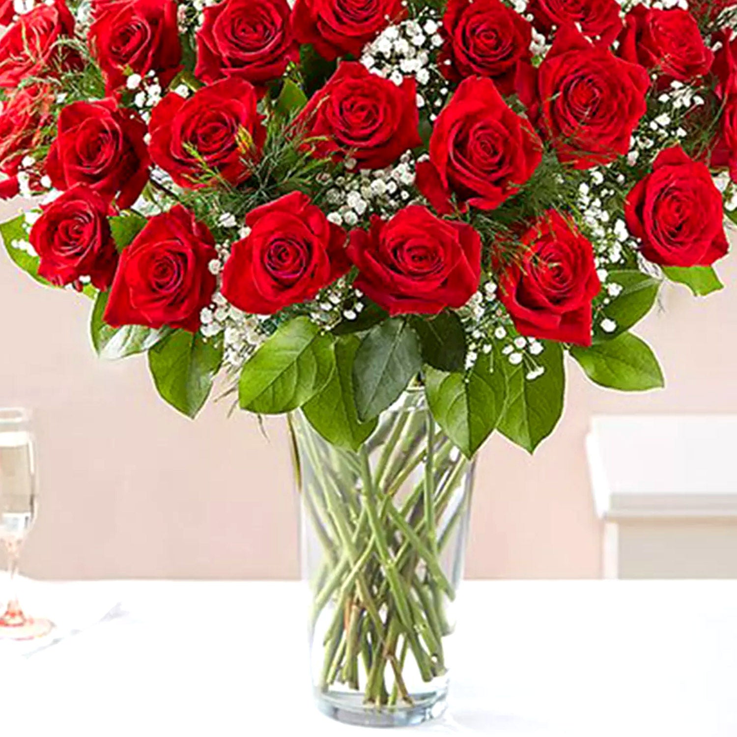 Bunch of 50 Scarlet Red Roses