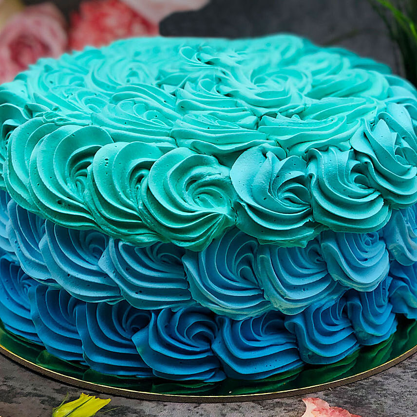 Calm Shades of Blue Forest Cake