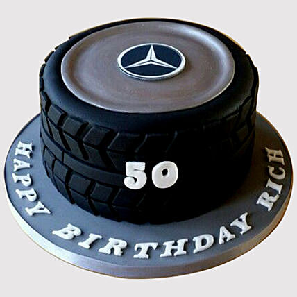 Car Tyre Shaped Cake