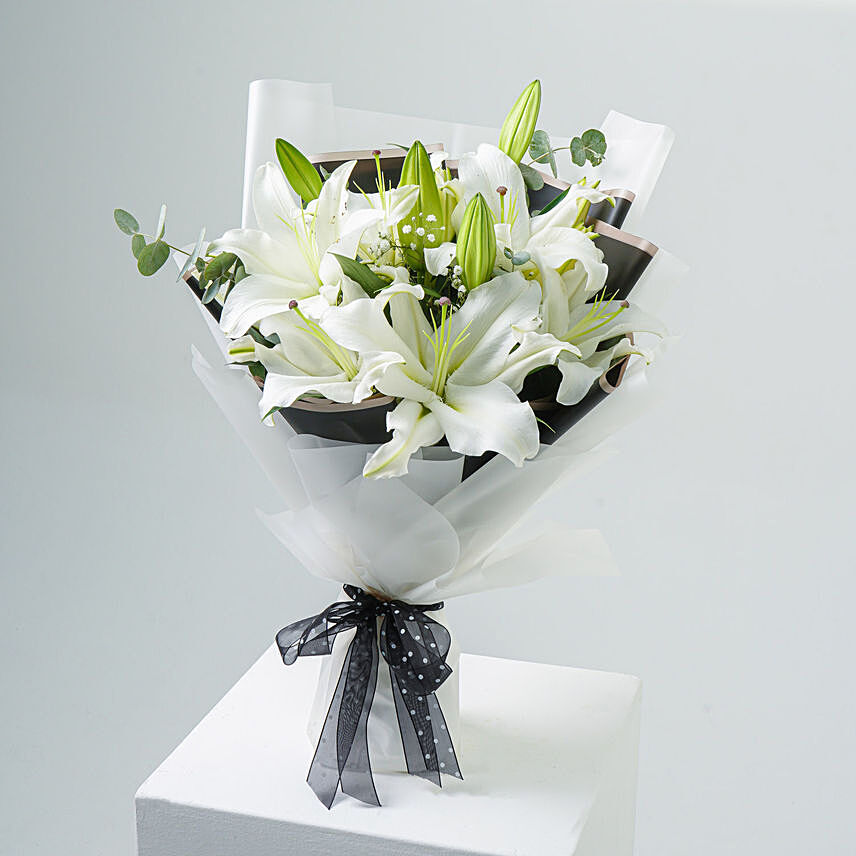 Charming White Lilies Bouquet