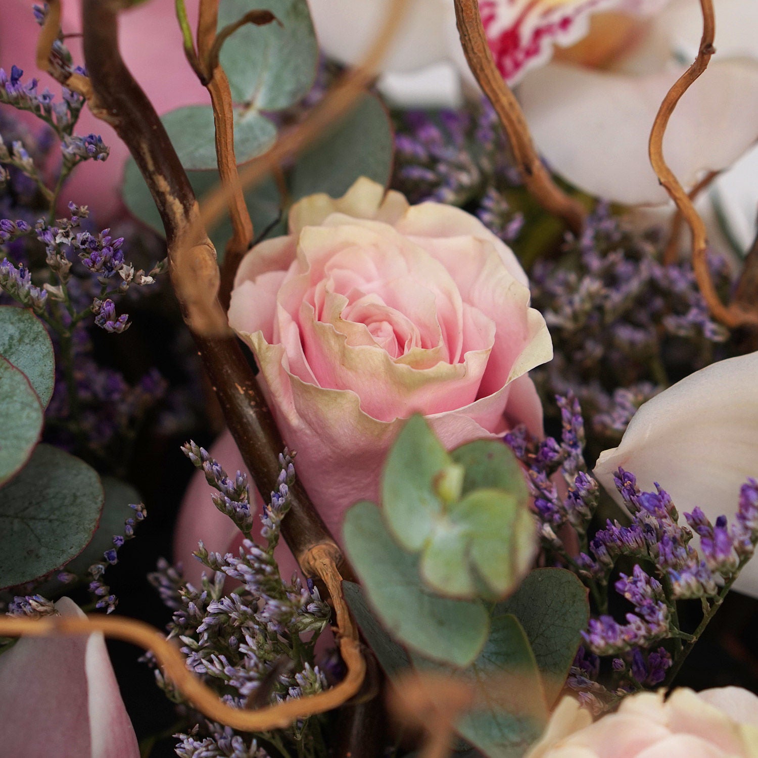 Cheerful Mixed Flowers Wooden Pot