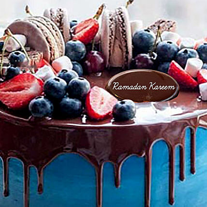 Chocolate Drip Fruit Cake For Ramadan
