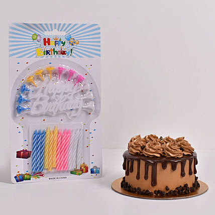 Chocolate Mono Cake and Birthday Candle