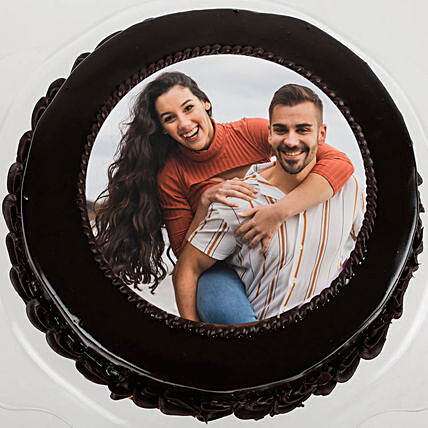 Chocolate Truffle Anniversary Photo Cake 500gm