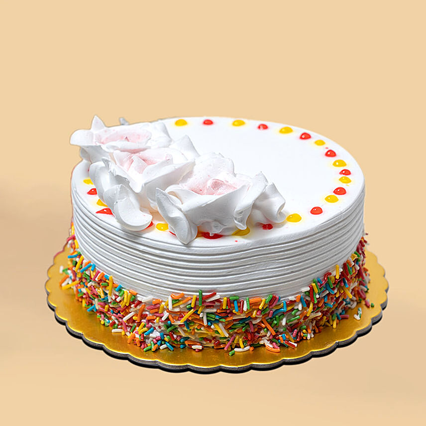 Creamy Flowers Vanilla Cake
