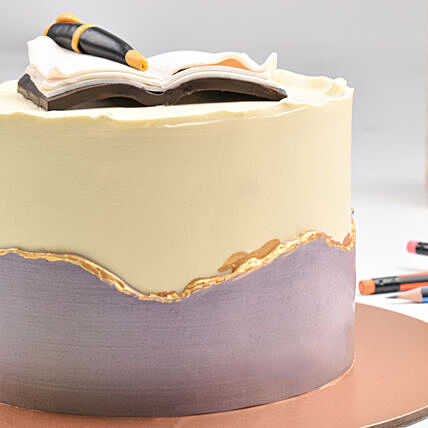 Delight Book And Pen Designer Cake
