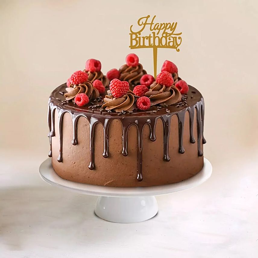 Dripping Choco Liquid Birthday Cake