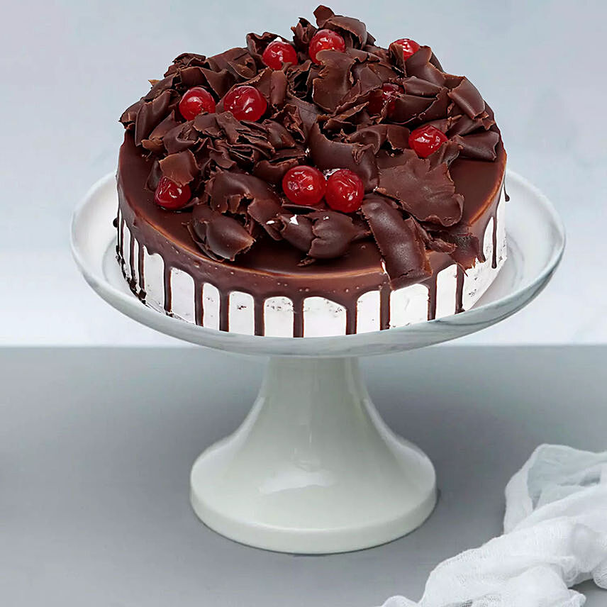 Dripping Red Cherries Black Forest Cake